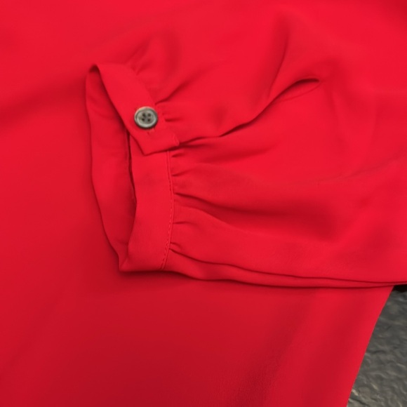 Loft LP red chiffon blouse EUC - Picture 3 of 3